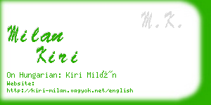 milan kiri business card